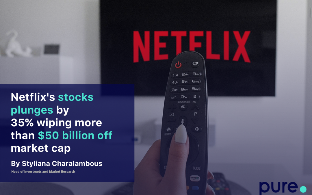 Netflix’s stocks plunges by 35% wiping more than $50 billion off market cap